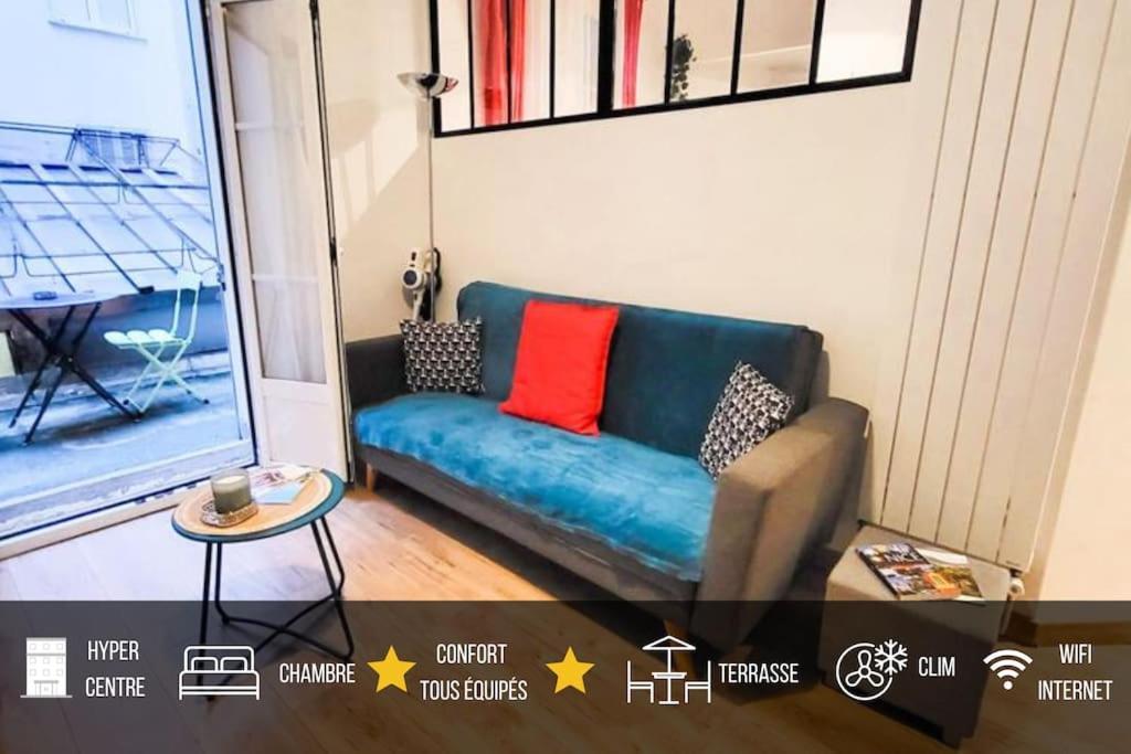 Studio T1 Centre - Ideal Couple & Amis - Confort - Wifi - Calme - Climatisation - Coin Terrasse Apartment Nizza